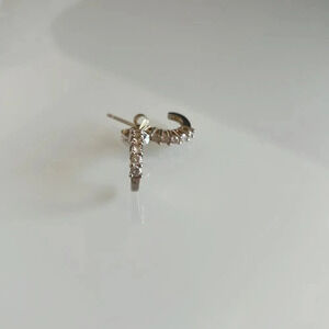 Genuine 925 Sterling Silver “C”  Shaped Earrings